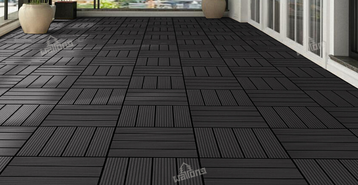 Black H09 Conventional WPC DIY Tiles