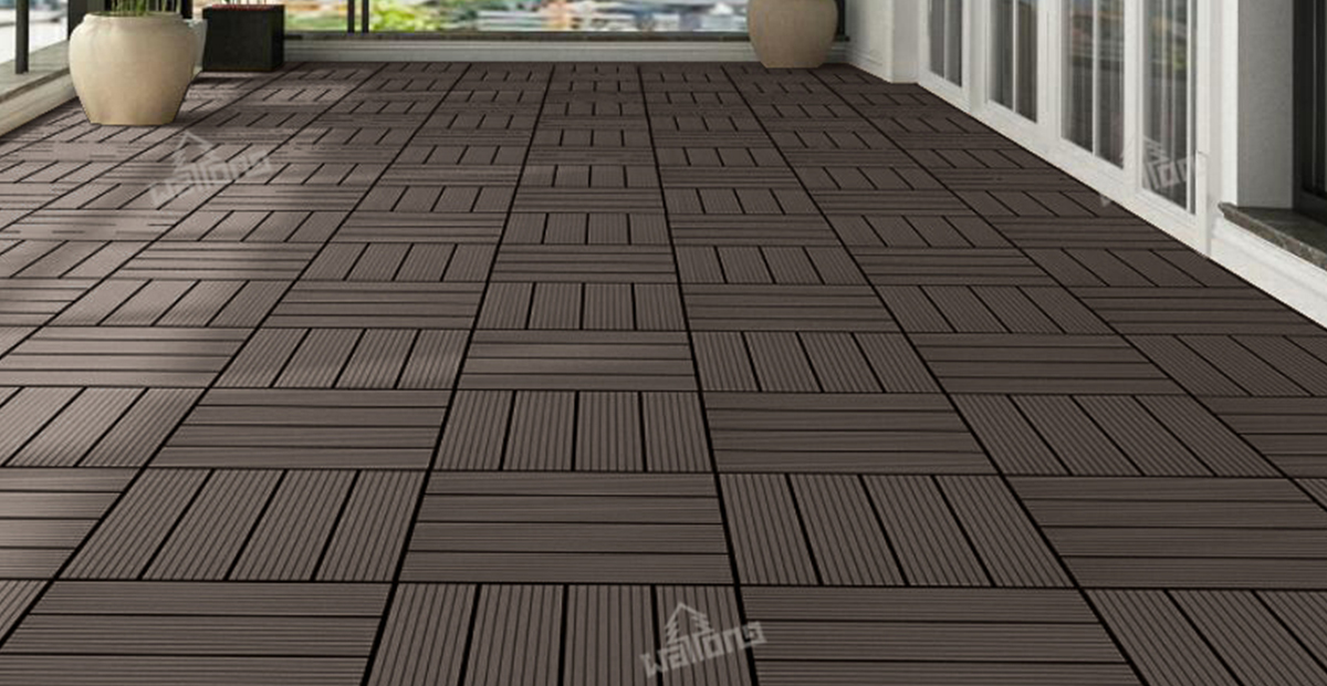 Dark Brown H07 Conventional WPC DIY Tiles